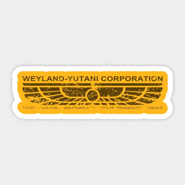 Weyland-Yutani Corp Emblem (black) Sticker by GraphicGibbon